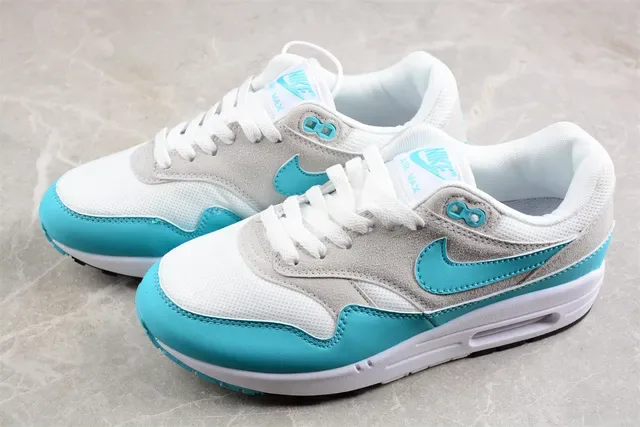 Nike Air Max 1 Cyan and Gray Lifestyle Sneakers 9