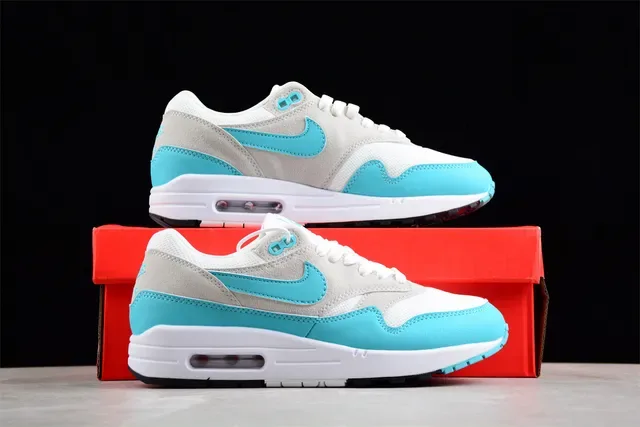 Nike Air Max 1 Cyan and Gray Lifestyle Sneakers 15