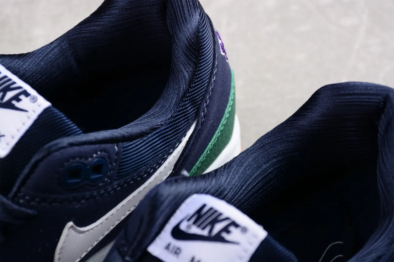 Nike Air Max 1 Navy Green Purple Lifestyle Sneakers 7