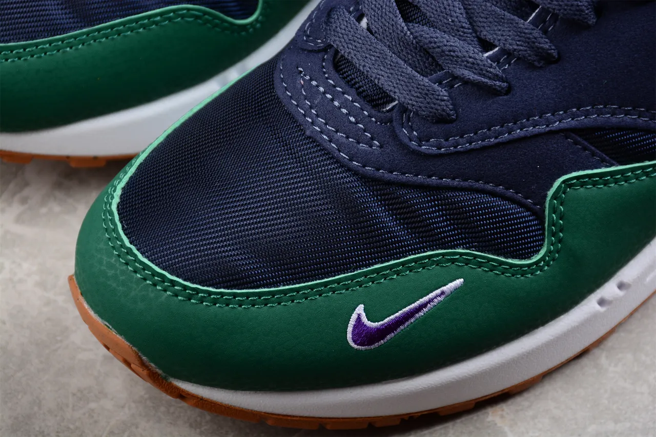 Nike Air Max 1 Navy Green Purple Lifestyle Sneakers 9
