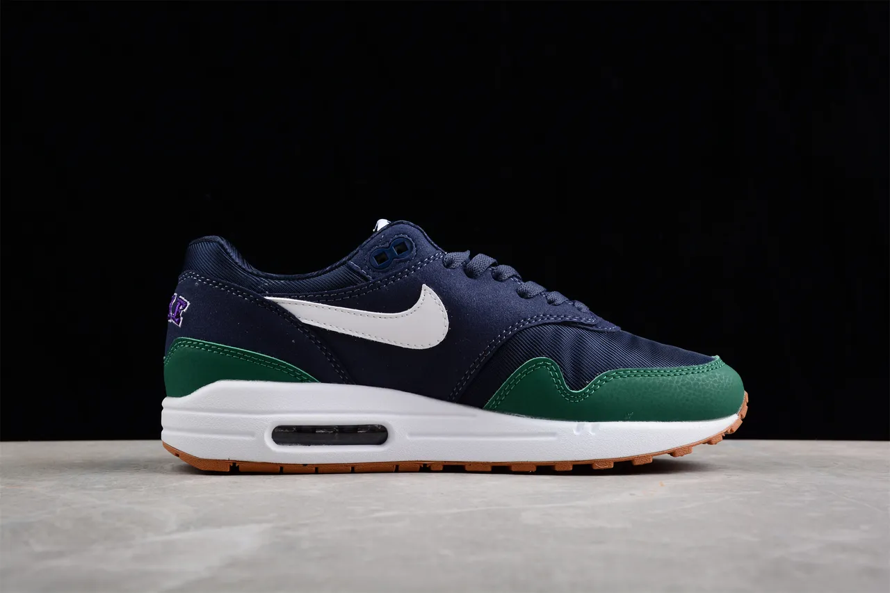 Nike Air Max 1 Navy Green Purple Lifestyle Sneakers 12