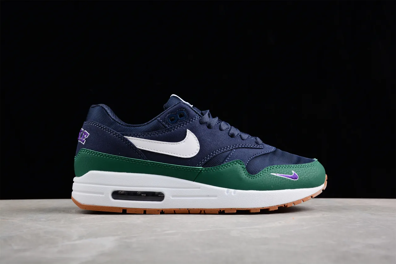 Nike Air Max 1 Navy Green Purple Lifestyle Sneakers 15