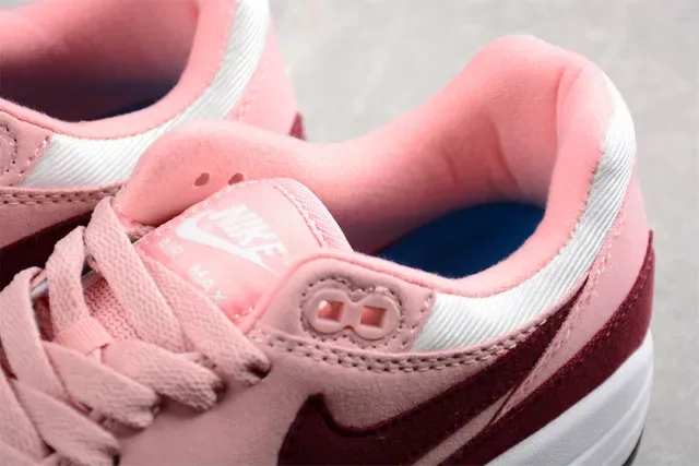 Nike Air Max 1 Pink Burgundy White Lifestyle Sneakers 6