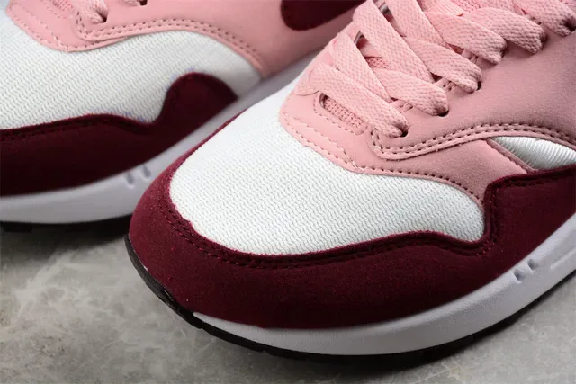 Nike Air Max 1 Pink Burgundy White Lifestyle Sneakers 8