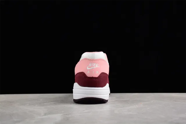 Nike Air Max 1 Pink Burgundy White Lifestyle Sneakers 10