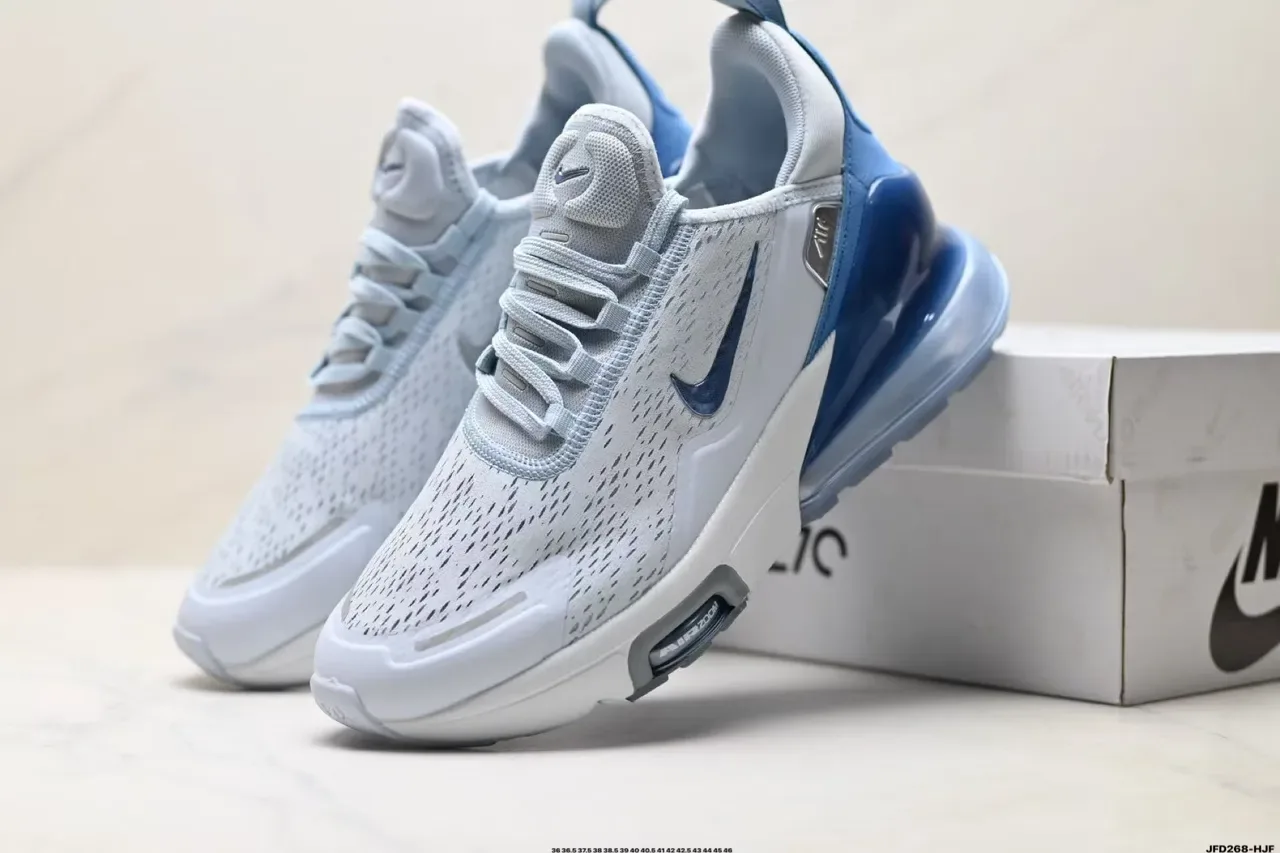 Nike Air Max 270 React Light Blue and White Lifestyle Sneakers 3