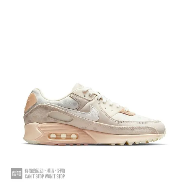 Nike Air Max 90 Beige Pink Layered Textile Upper Polka-Dot Pattern Overlay Lifestyle Sneakers 6