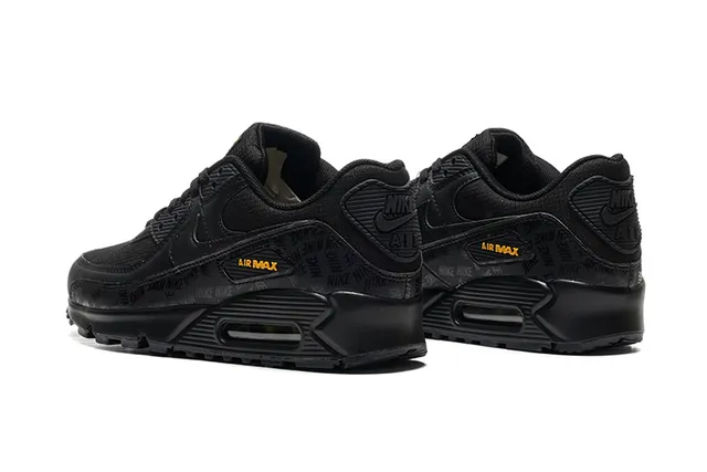 Nike Air Max 90 Black Gold Low-Top Mesh And Synthetic Upper Lifestyle Sneakers 3