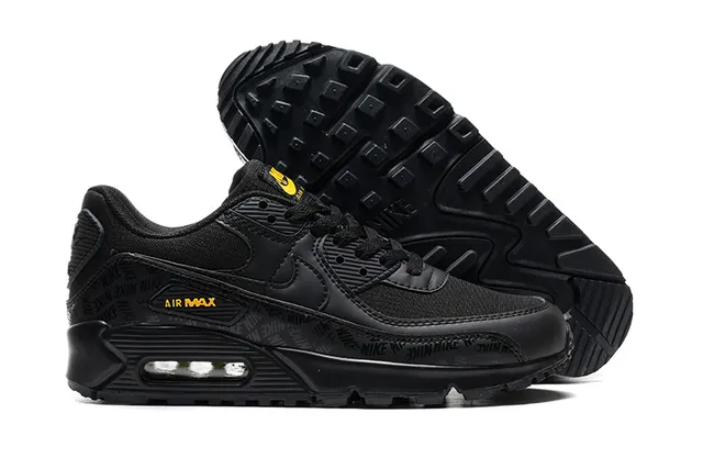 Nike Air Max 90 Black Gold Low-Top Mesh And Synthetic Upper Lifestyle Sneakers 4