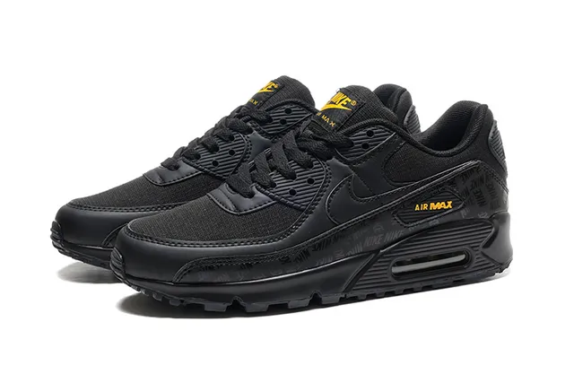 Nike Air Max 90 Black Gold Low-Top Mesh And Synthetic Upper Lifestyle Sneakers 5