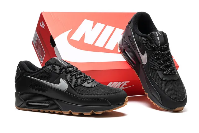 Nike Air Max 90 Black Silver Gum Lifestyle Sneakers 2