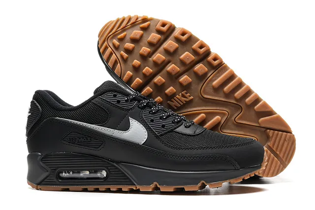 Nike Air Max 90 Black Silver Gum Lifestyle Sneakers 3