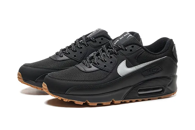 Nike Air Max 90 Black Silver Gum Lifestyle Sneakers 5