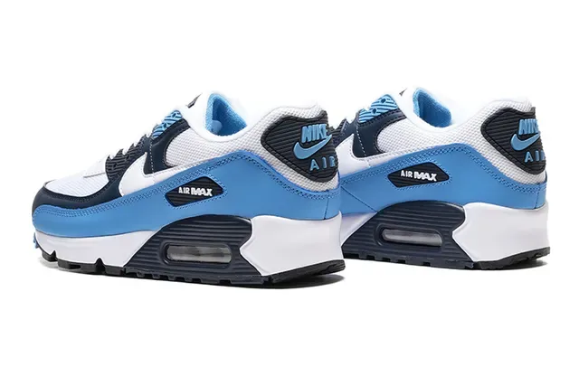 Nike Air Max 90 White Blue Navy Lifestyle Sneakers 4