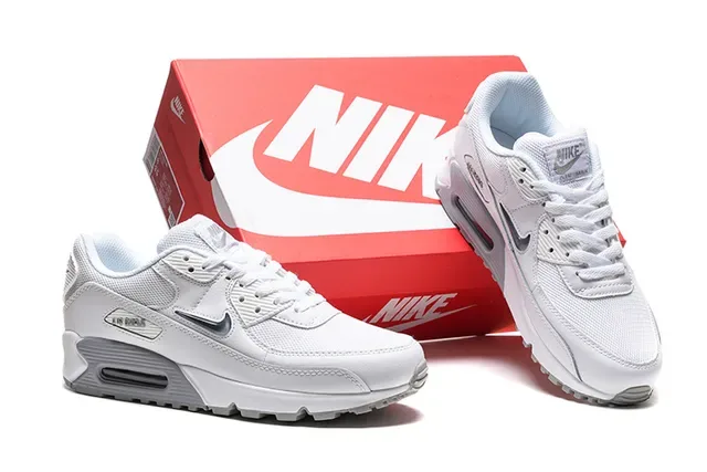 Nike Air Max 90 White Gray Lifestyle Sneakers 17