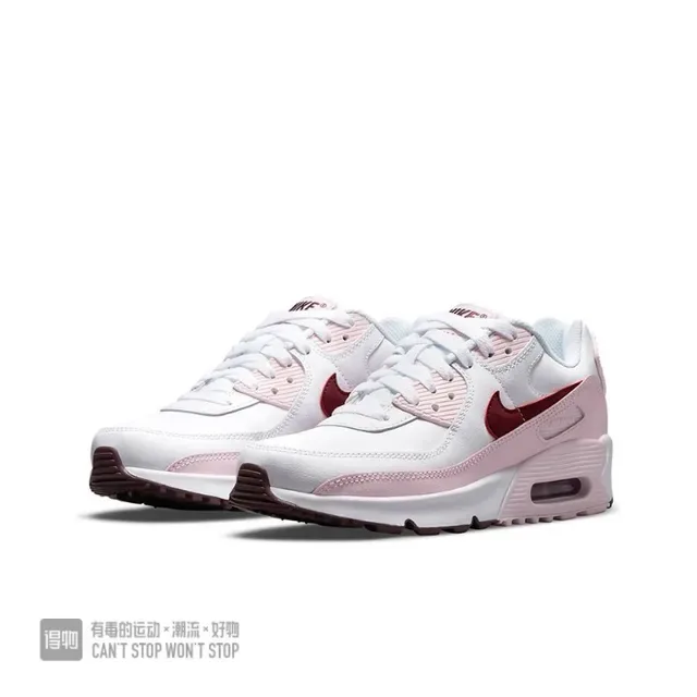 Nike Air Max 90 White Pink Burgundy Lifestyle Sneakers 2