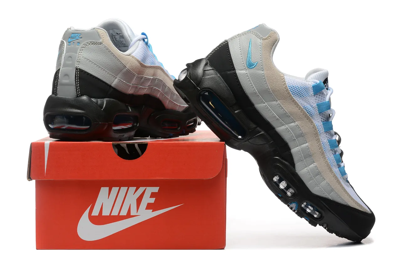 Nike Air Max 95 White Beige Gray Turquoise Lifestyle Sneakers 2