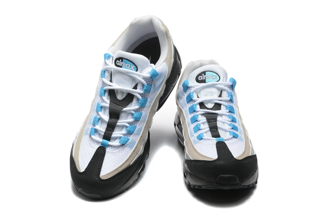 Nike Air Max 95 White Beige Gray Turquoise Lifestyle Sneakers 4