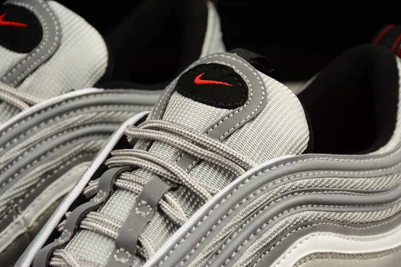 Nike Air Max 97 Metallic Silver and Red Lifestyle Sneakers 3