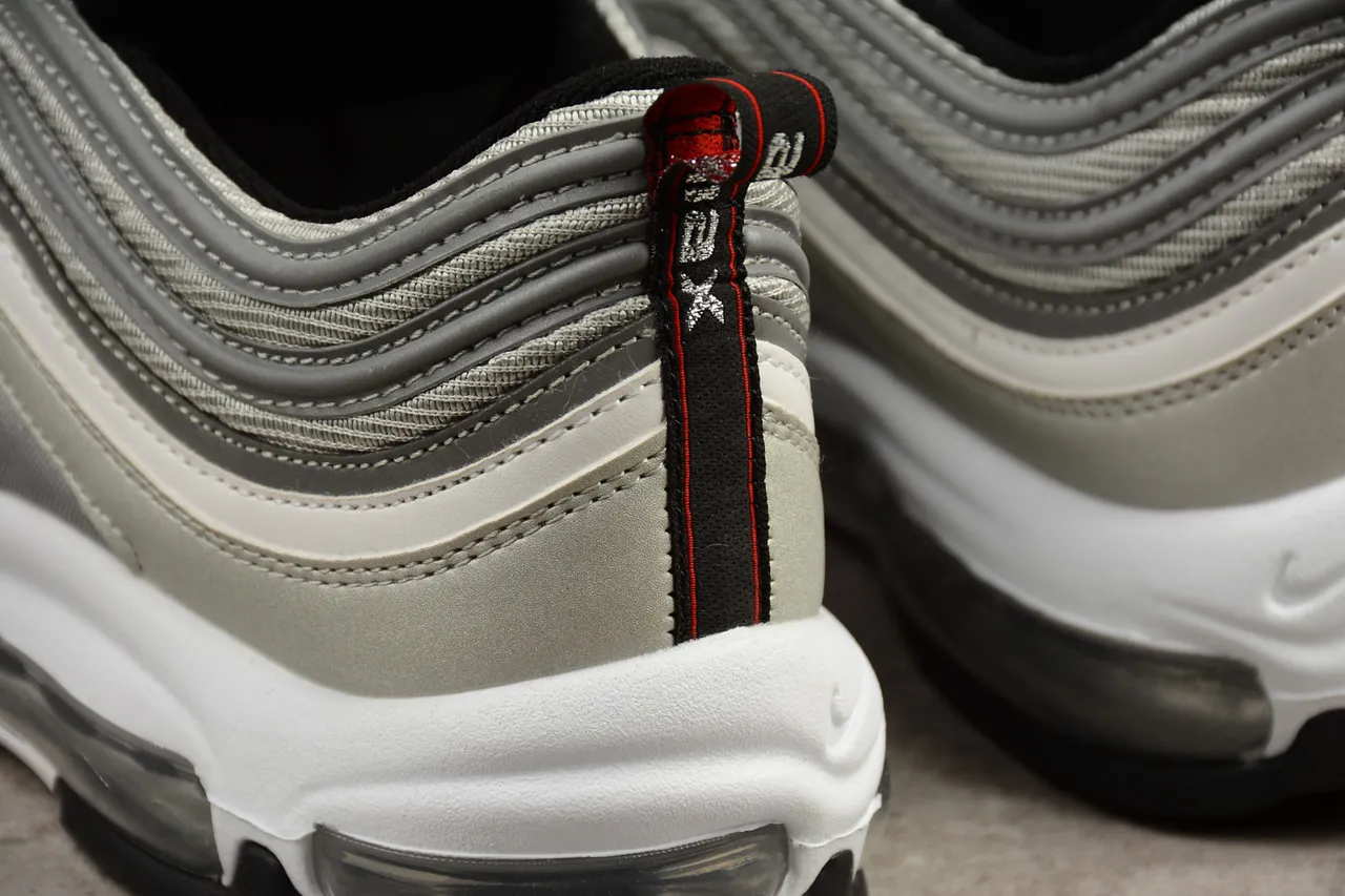 Nike Air Max 97 Metallic Silver and Red Lifestyle Sneakers 4