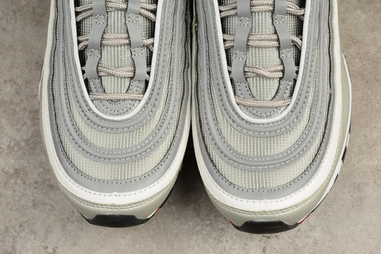 Nike Air Max 97 Metallic Silver and Red Lifestyle Sneakers 5