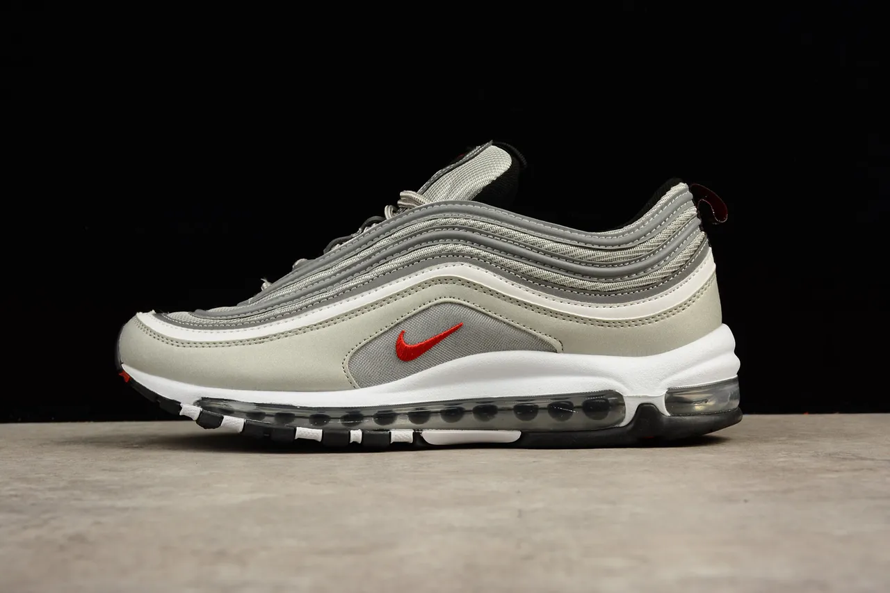 Nike Air Max 97 Metallic Silver and Red Lifestyle Sneakers 10