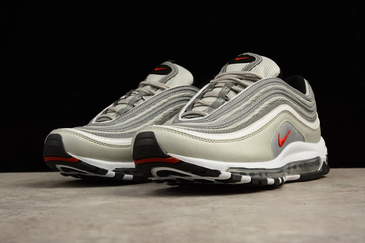 Nike Air Max 97 Metallic Silver and Red Lifestyle Sneakers 11