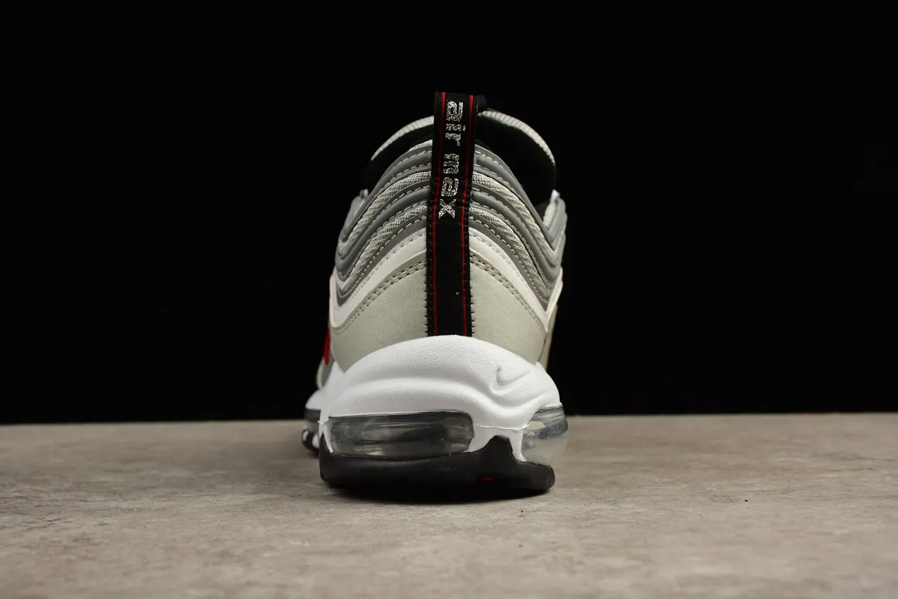 Nike Air Max 97 Metallic Silver and Red Lifestyle Sneakers 13