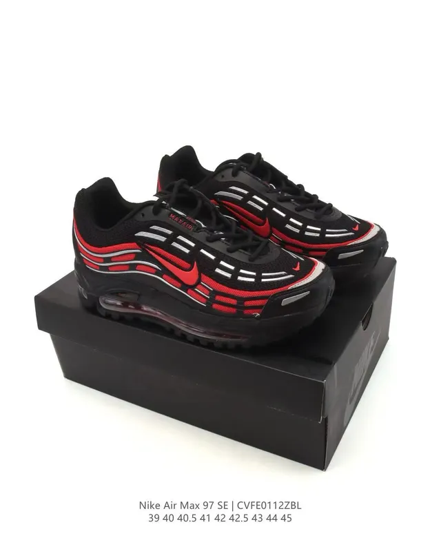 Nike Air Max 97 SE Black Red Lifestyle Sneakers 2