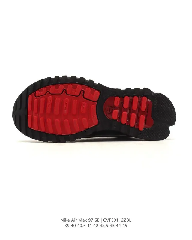 Nike Air Max 97 SE Black Red Lifestyle Sneakers 5