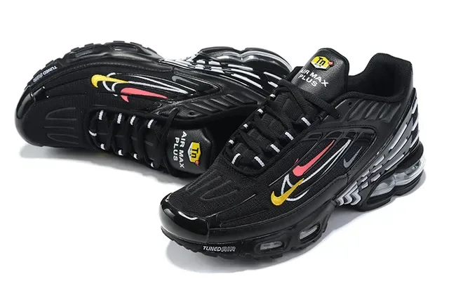 Nike Air Max Plus Tuned Black Silver Red Yellow Lifestyle Sneakers 4