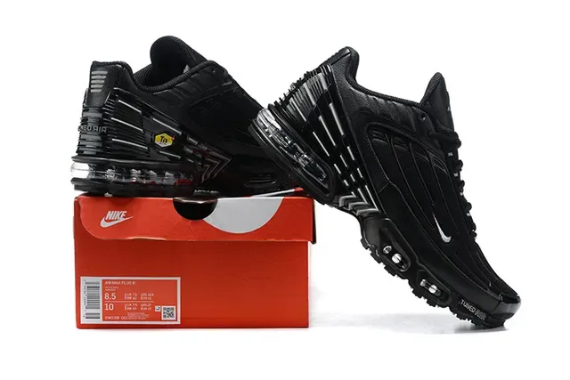 Nike Air Max Plus Tuned Black Silver Red Yellow Lifestyle Sneakers 7