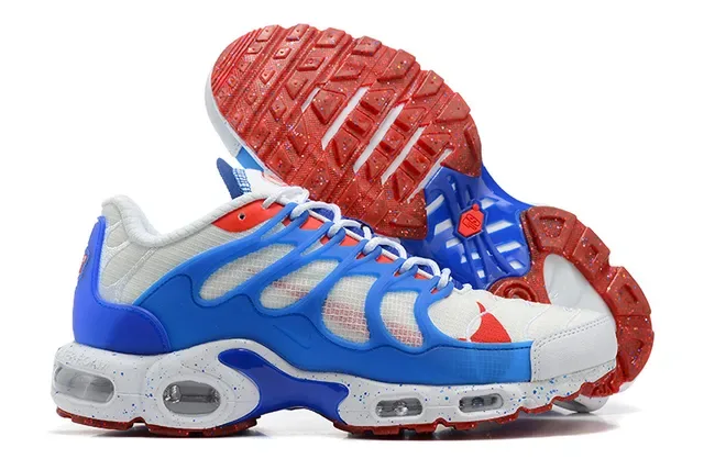 Nike Air Max Plus White Blue Red Lifestyle Sneakers 5