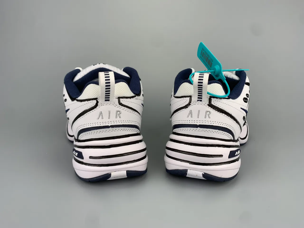 Nike Air Monarch IV White Navy Silver Lifestyle Sneakers 7