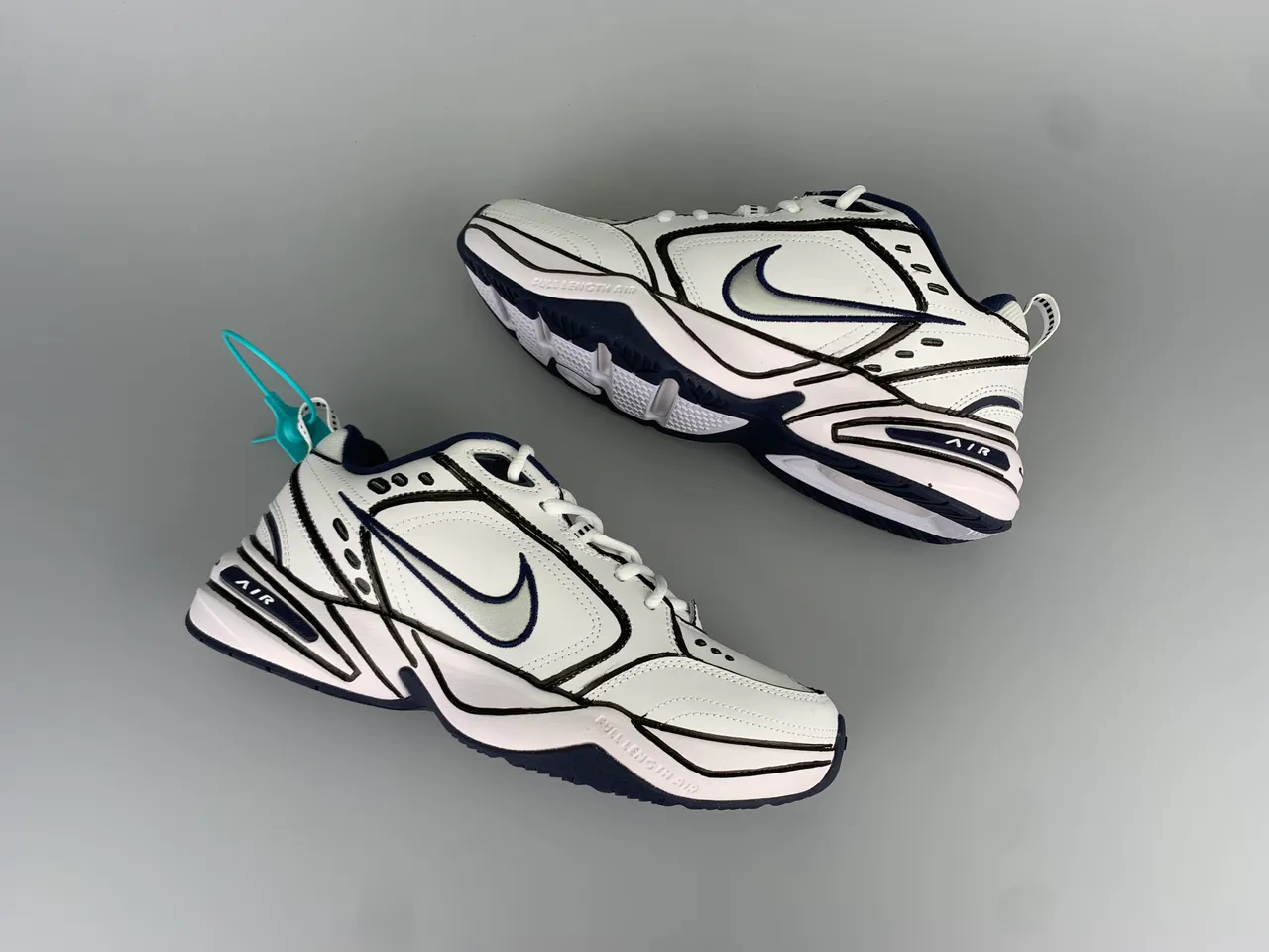 Nike Air Monarch IV White Navy Silver Lifestyle Sneakers 10