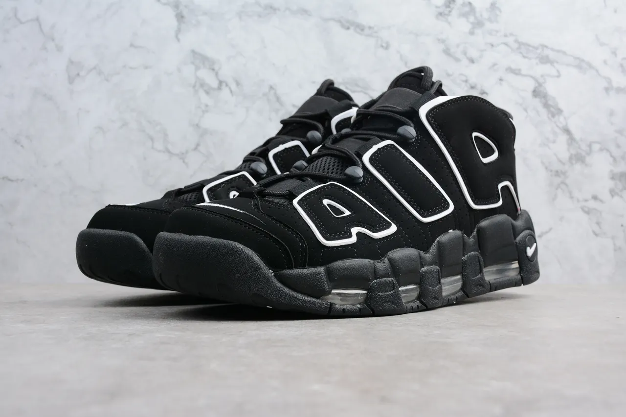 Nike Air More Uptempo Black White Basketball Shoes 9