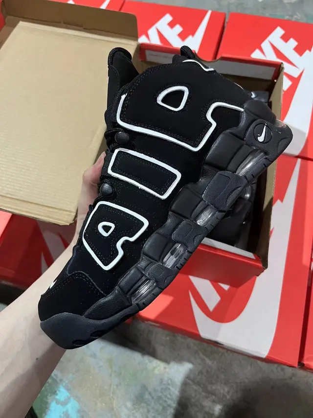 Nike Air More Uptempo Black White Basketball Shoes 3