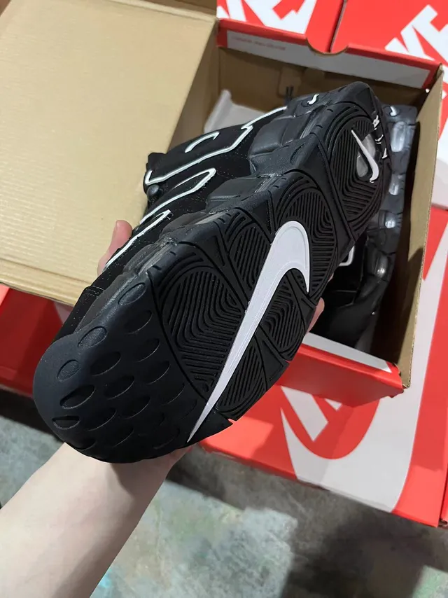 Nike Air More Uptempo Black White Basketball Shoes 4