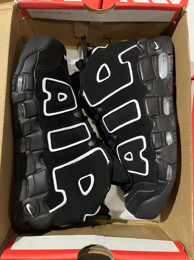 Nike Air More Uptempo Black White Basketball Shoes 6