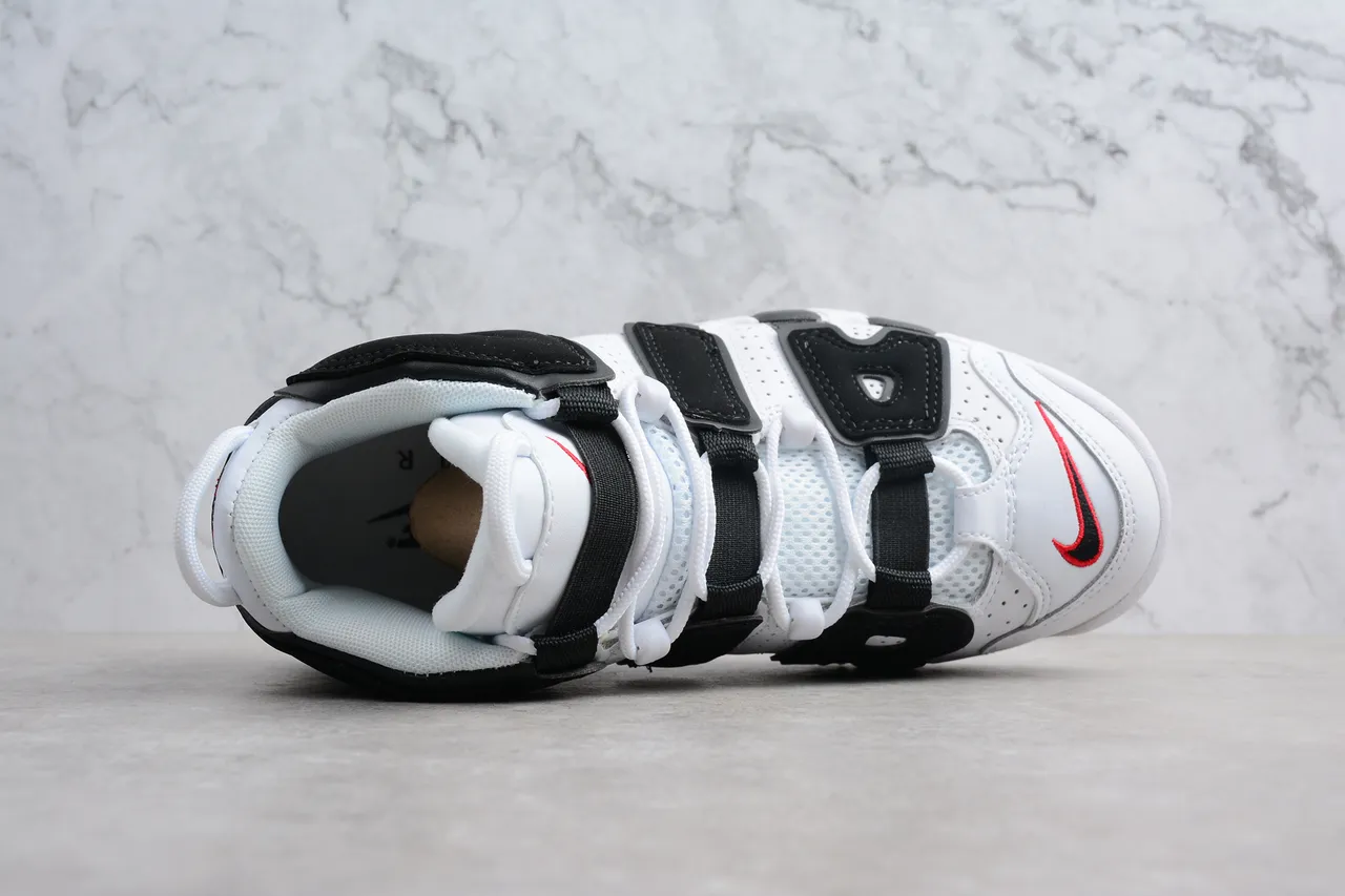 Nike Air More Uptempo White Black Red Basketball Shoes 6