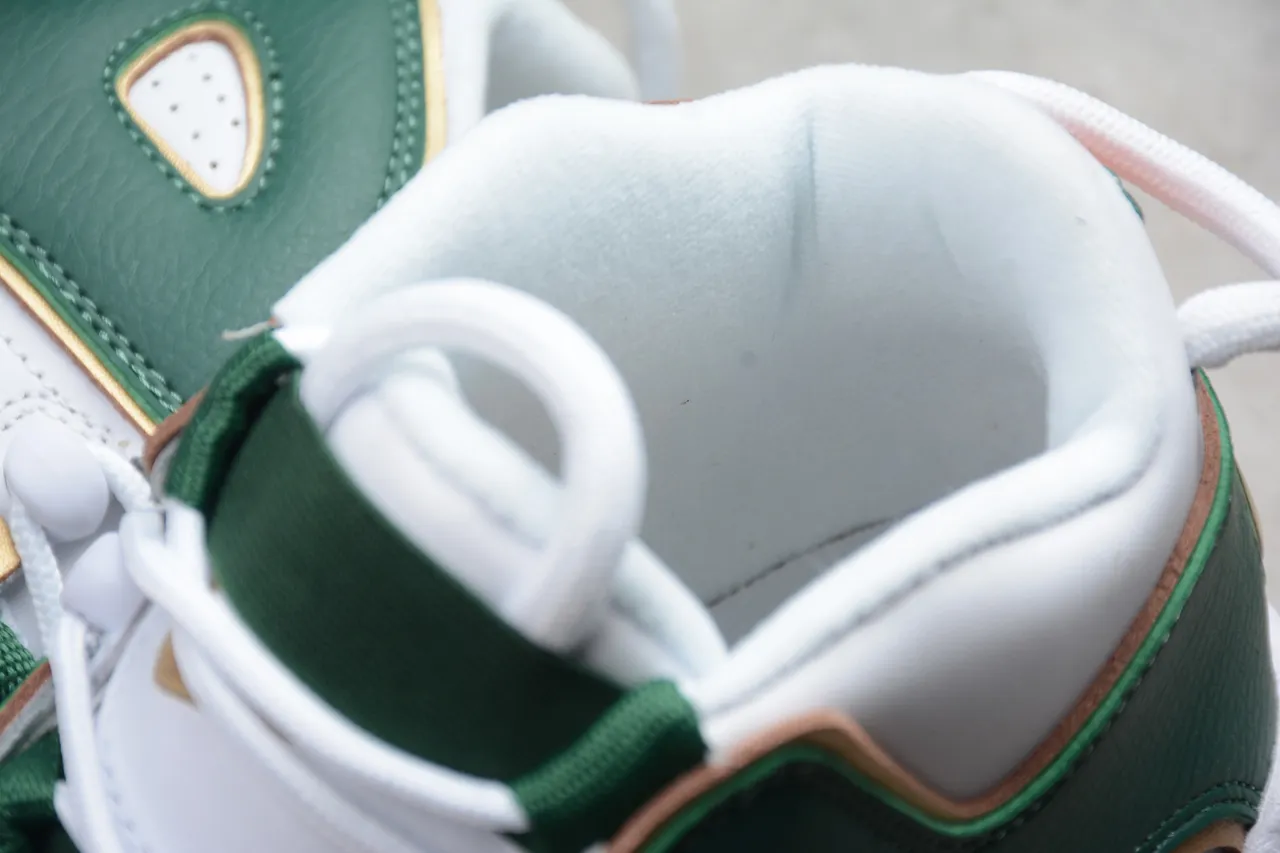 Nike Air More Uptempo White Green Gold Basketball Shoes 6