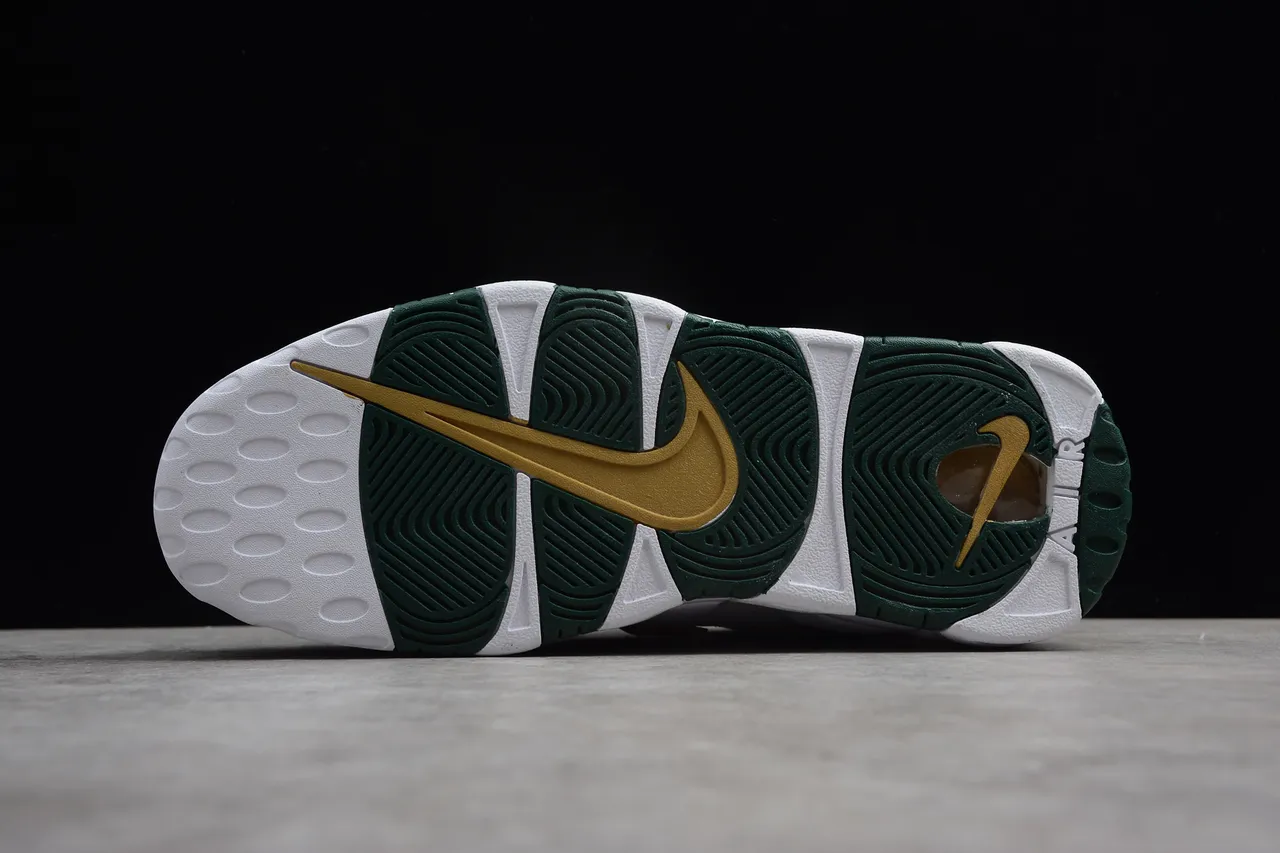 Nike Air More Uptempo White Green Gold Basketball Shoes 11