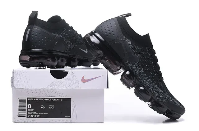 Nike Air VaporMax Chaussures de course noires tricot moucheté 2