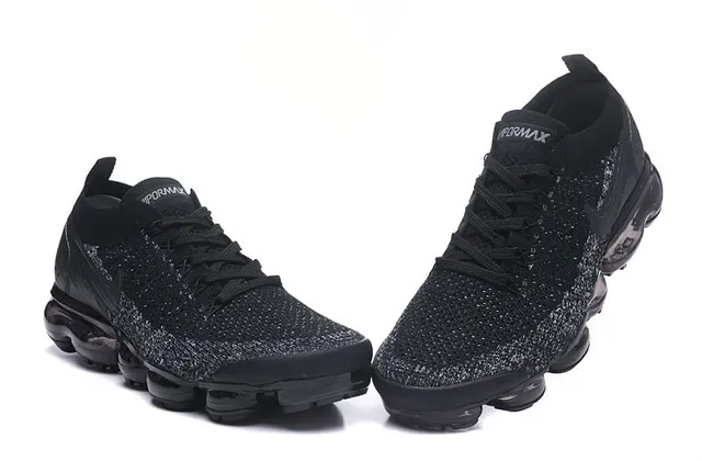 Nike Air VaporMax Chaussures de course noires tricot moucheté 4