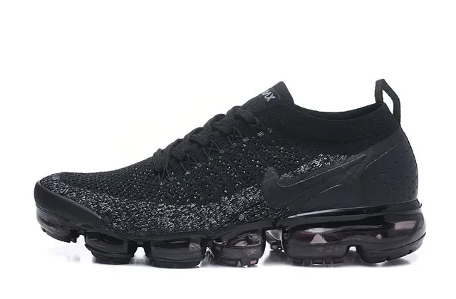 Nike Air VaporMax Chaussures de course noires tricot moucheté 9