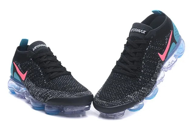 Nike Air VaporMax Flyknit Black Pink Blue Lifestyle Sneakers 4