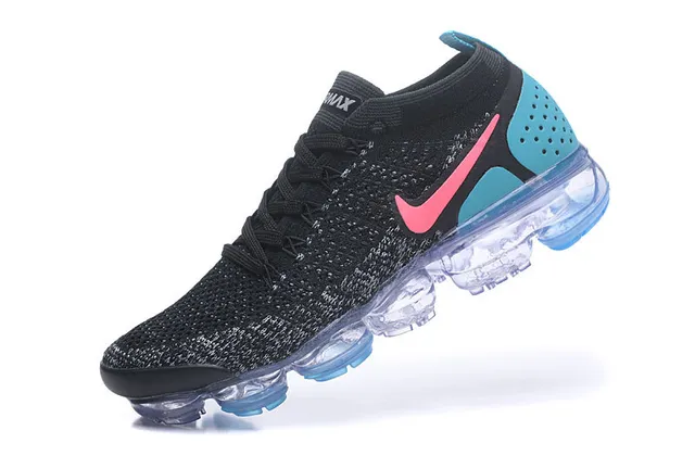 Nike Air VaporMax Flyknit Black Pink Blue Lifestyle Sneakers 5