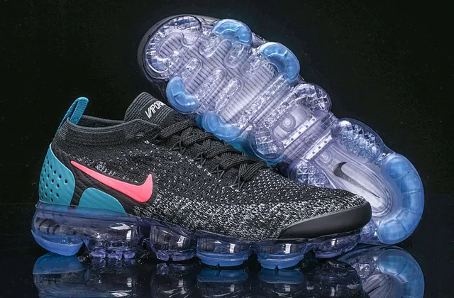 Nike Air VaporMax Flyknit Black Pink Blue Lifestyle Sneakers 15
