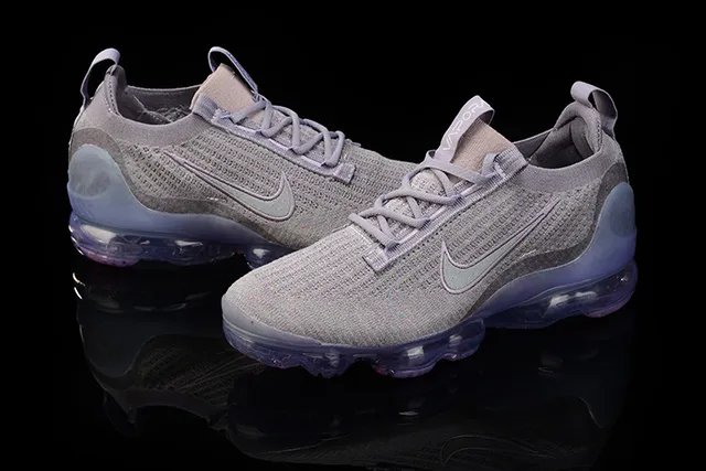 Nike Air VaporMax Flyknit Gray and Translucent Purple Lifestyle Sneakers 6