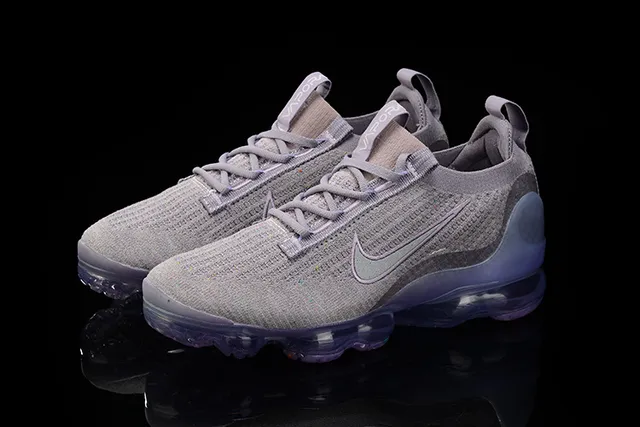 Nike Air VaporMax Flyknit Gray and Translucent Purple Lifestyle Sneakers 7